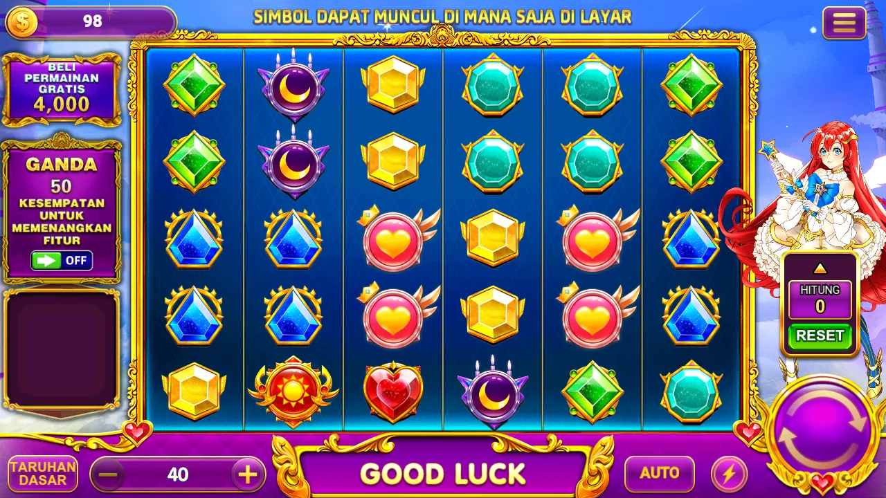 Slot Starlight Princess dengan latar langit berbintang